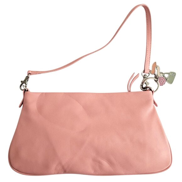 Casual Corner Leather Baguette Shoulder Bag Clutch | NWT | Salmon Pink - Picture 10 of 12